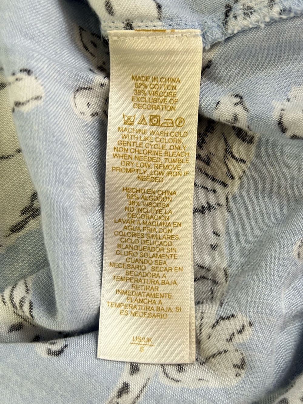 kate spade Whimsical Light Blue Cat Print Pajama Sleep Top Size Small - Picture 7 of 7